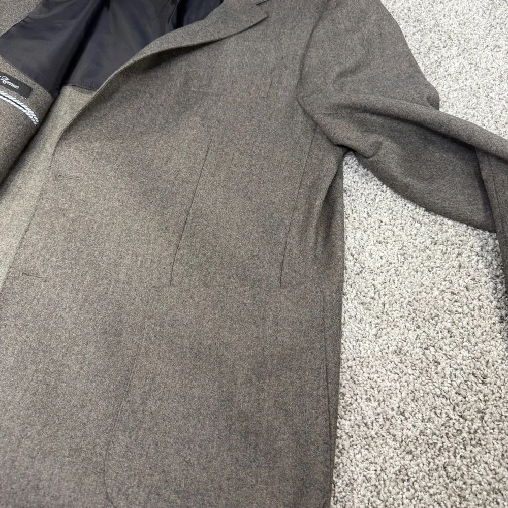 Saks Fifth Avenue Mens Gray 100% Wool Slim Fit Two Button Blazer Sport Coat 46R